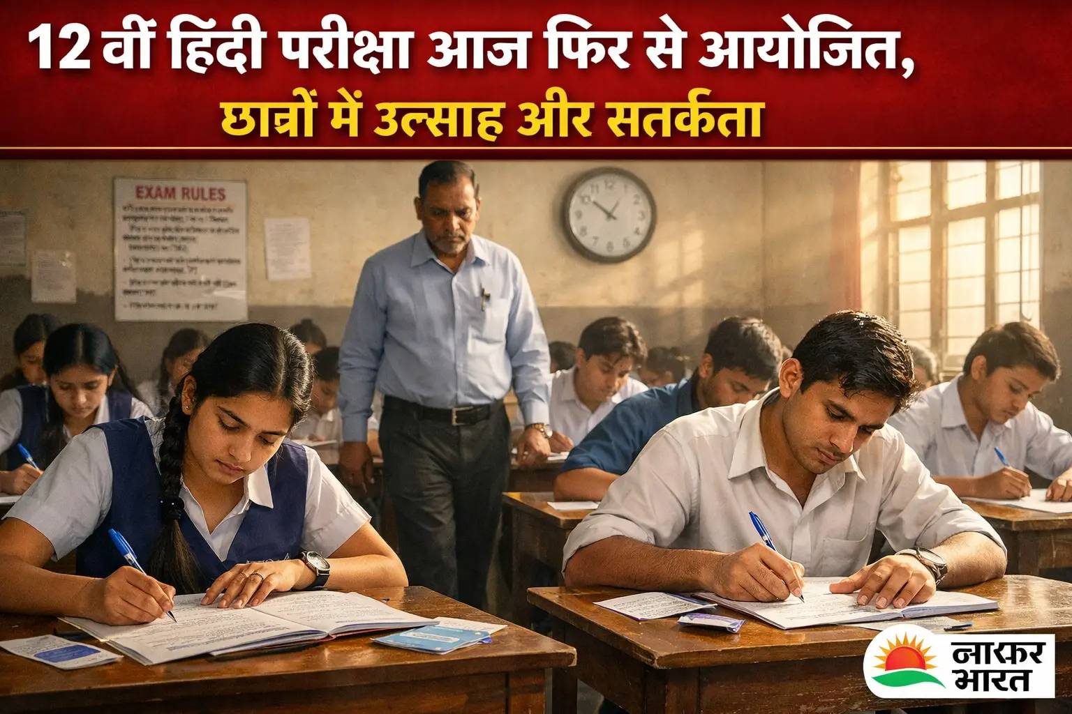 12वीं हिंदी परीक्षा फिर से आयोजित, छात्रों में उत्साह और सतर्कता का माहौल