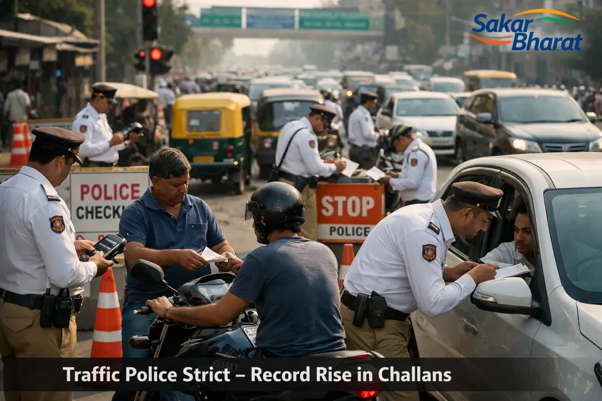 ट्रैफिक पुलिस सख्त – नियम तोड़ने वालों पर बढ़ी कार्रवाई, चालान में रिकॉर्ड बढ़ोतरी